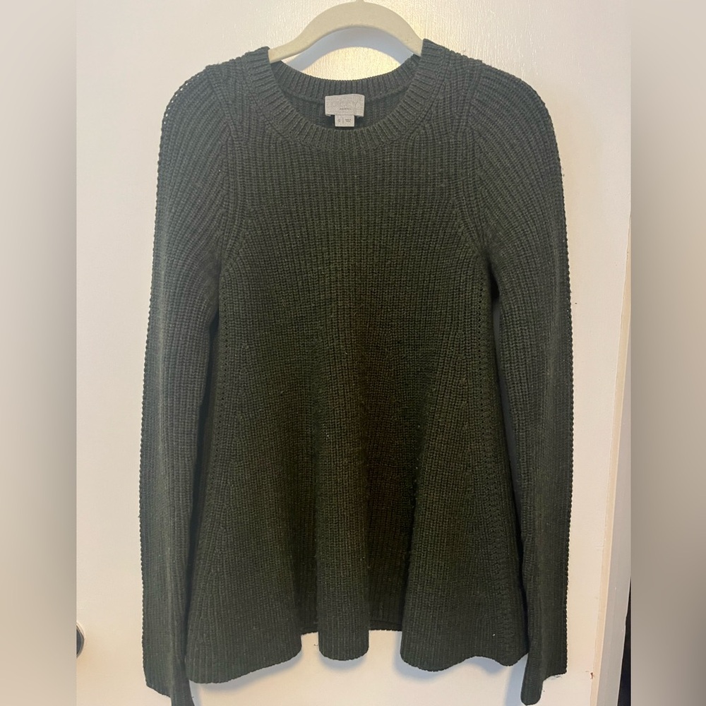 Jason Wu GREY label Dark Green Crew Neck Sweater